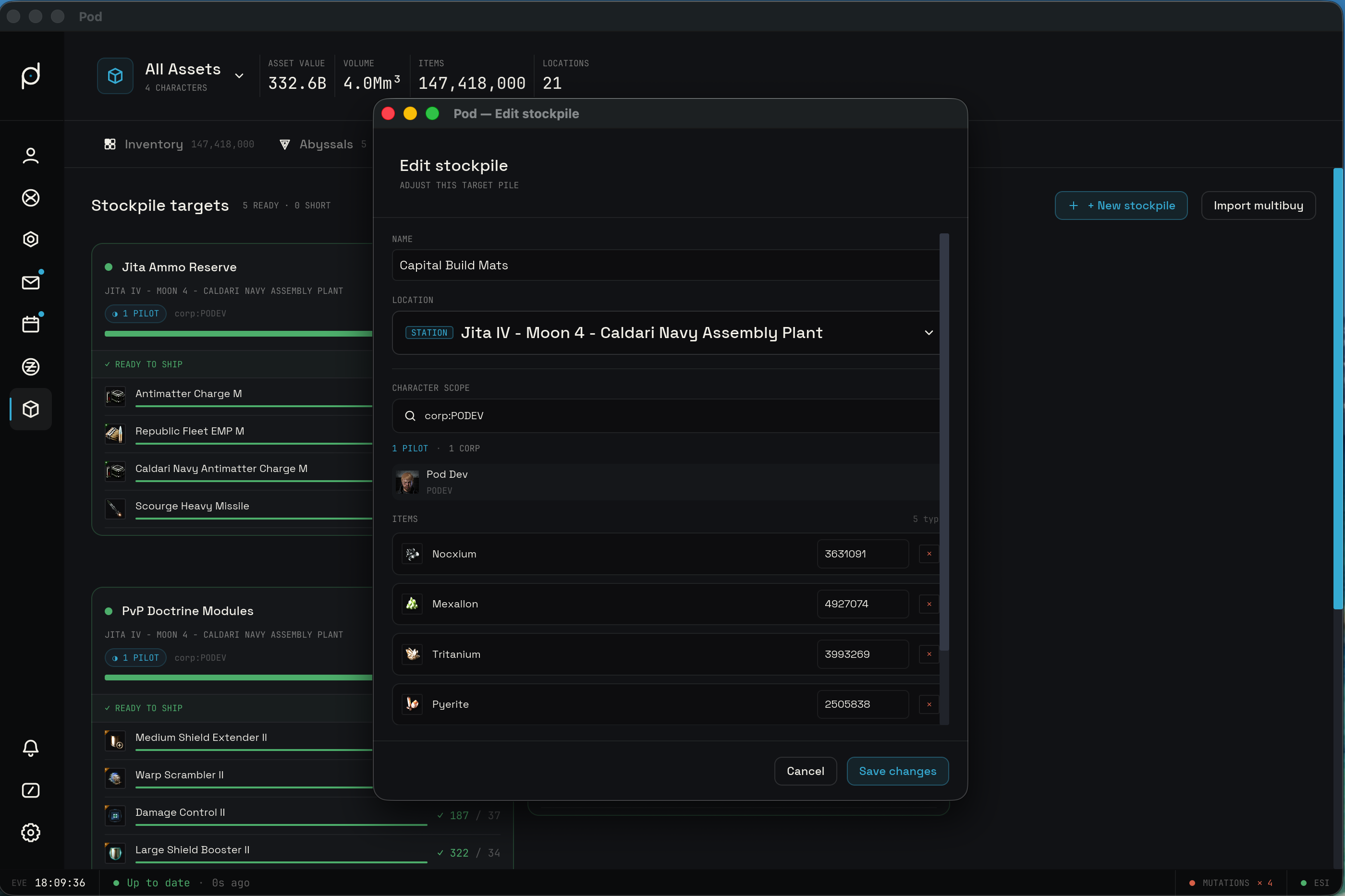 Stockpile editor