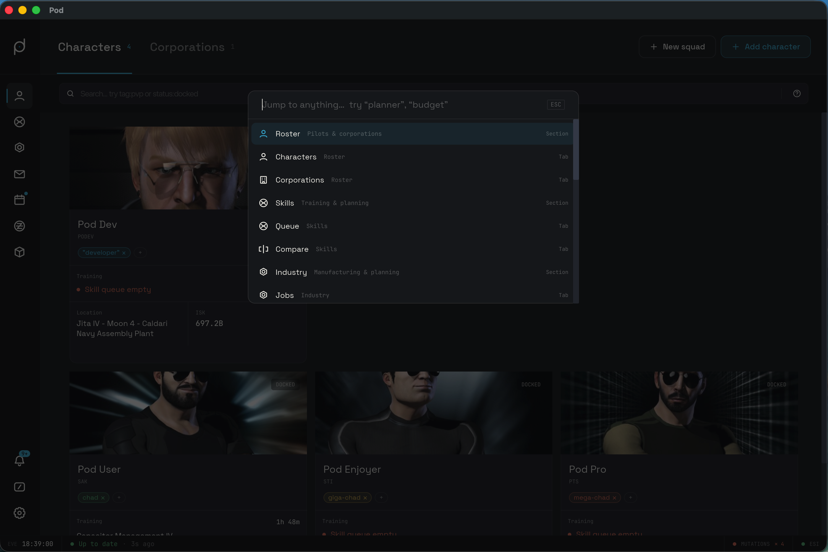 Command palette