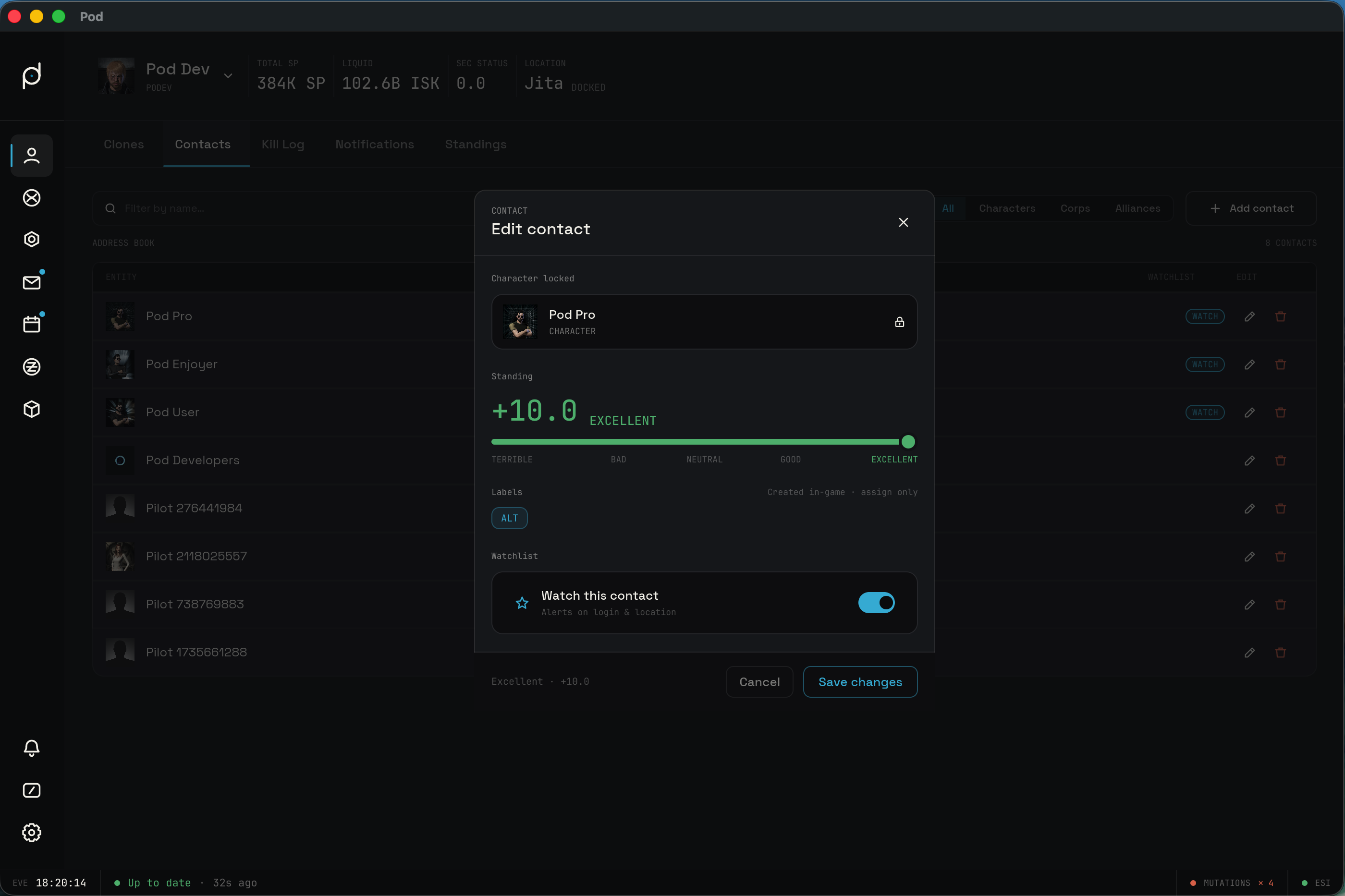 Contact add and edit modal