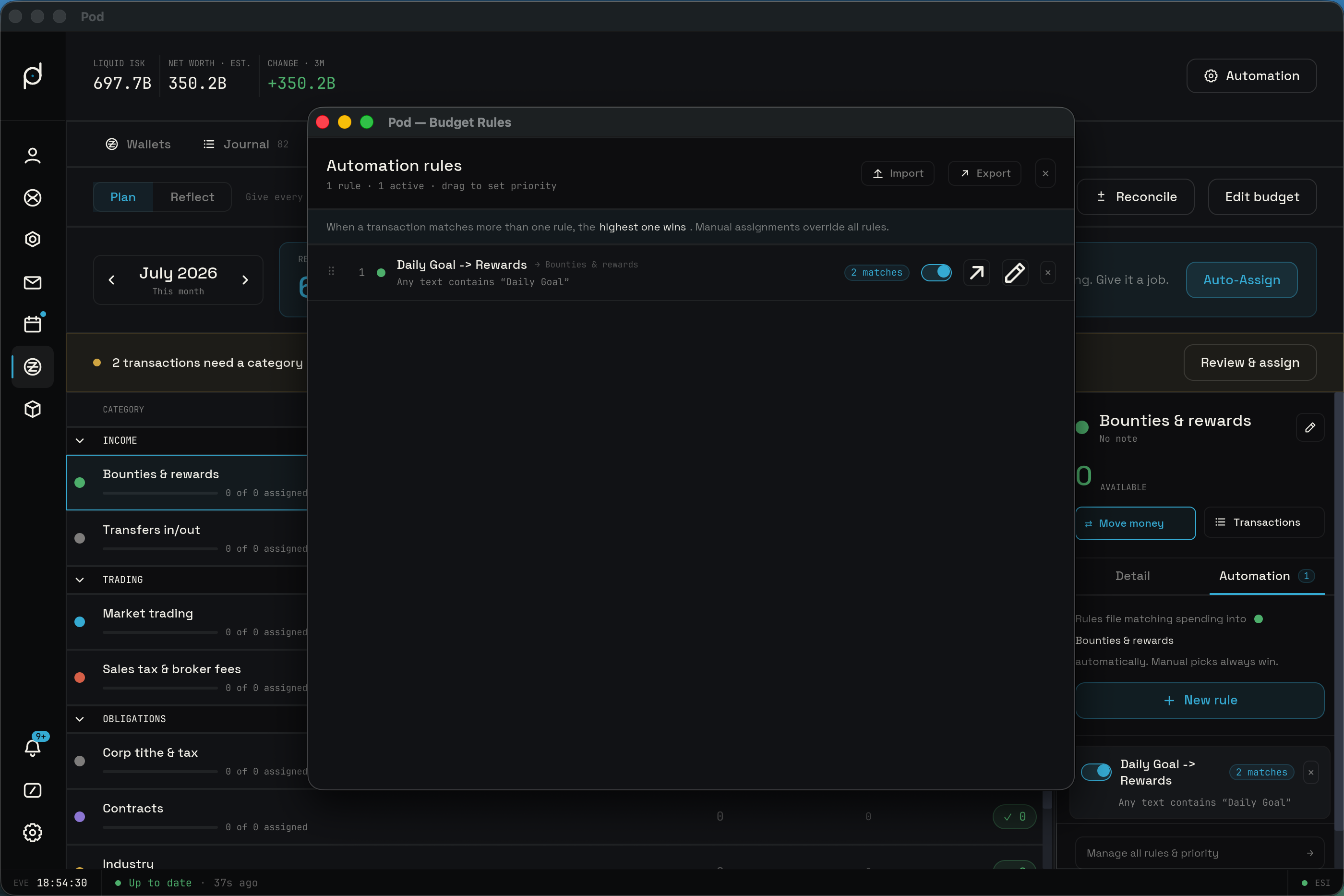 The Automation window